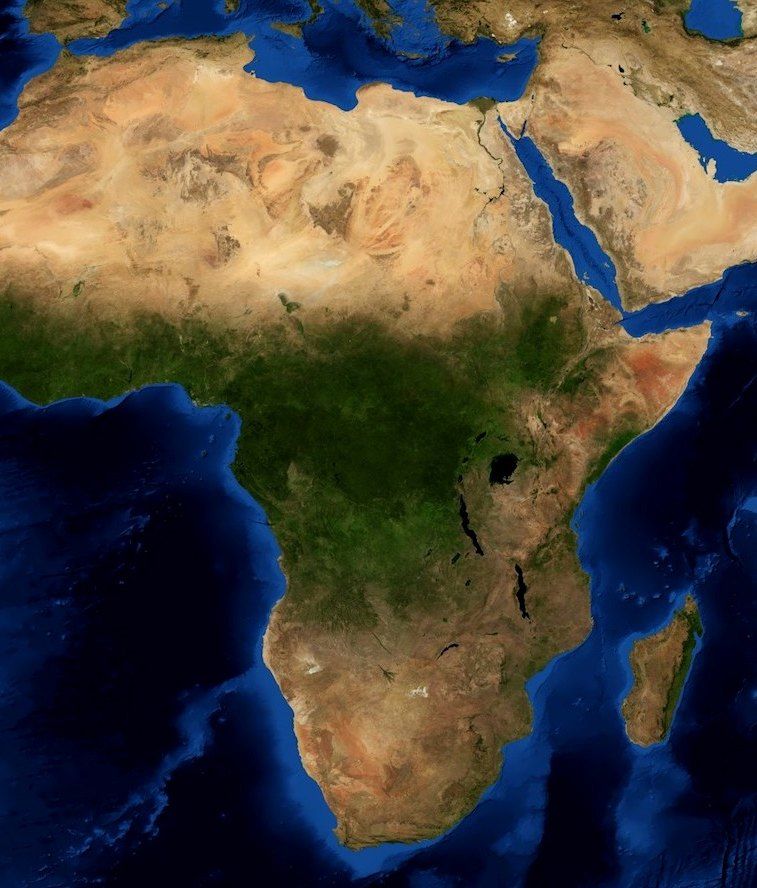 Vue satellite du continent africain