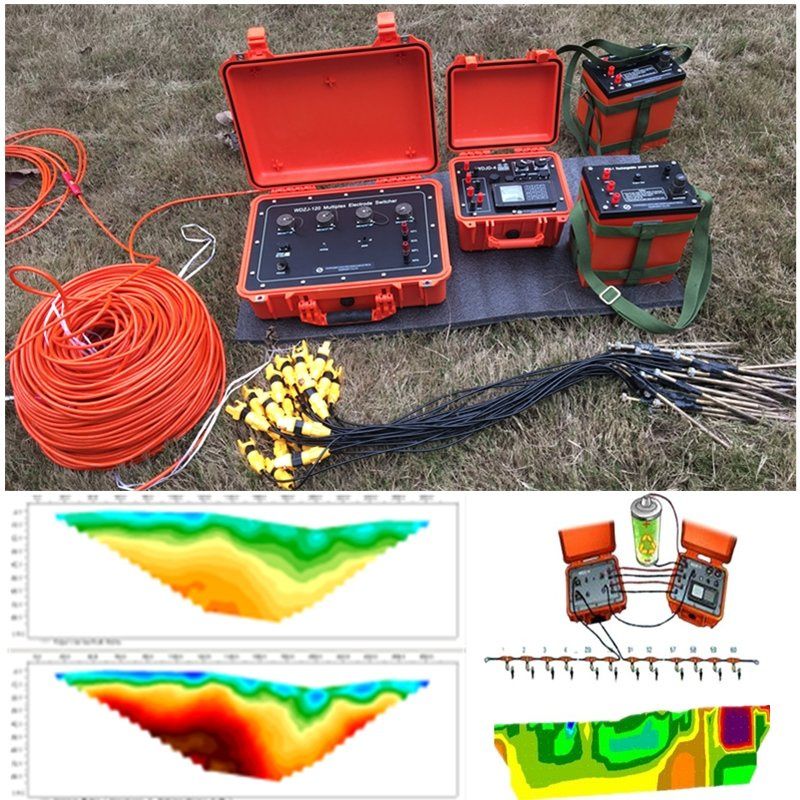 Matériel de prospection géophysique et panneaux de résistivité électrique